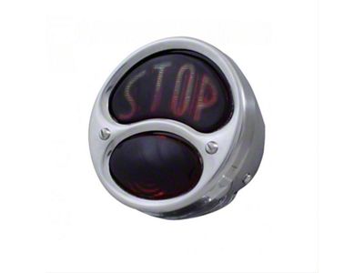 6-Volt Tail Light; Stainless Housing; Red Lens with STOP; Driver Side (28-31 Model A)