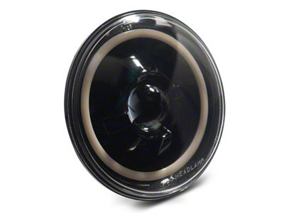 7-Inch LED Headlight with HDR Switchback Halo; Black Housing; Clear Lens (Universal; Some Adaptation May Be Required)