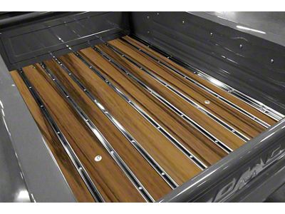 Bed-in-a-Box Floor Kit; Pre-Drilled; Black Limba Wood; Polished Stainless Punched Bed Strips (28-31 Model AA)