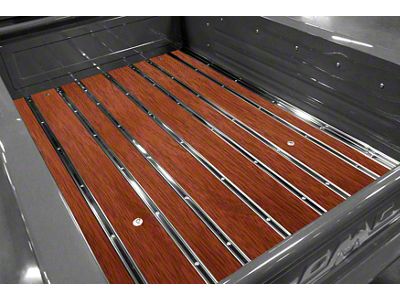 Bed-in-a-Box Floor Kit; Pre-Drilled; Brazilian Cherry Wood; Polished Stainless Hidden Fastener Bed Strips (28-31 Model AA)