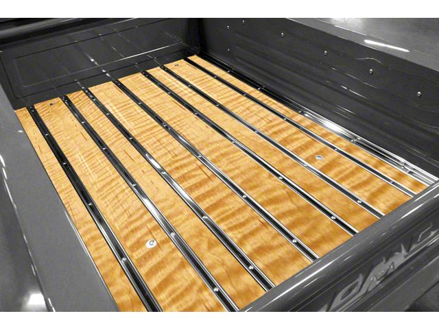 Bed-in-a-Box Floor Kit; Pre-Drilled; Curly Maple Wood; Polished Stainless Punched Bed Strips (28-31 Model AA)