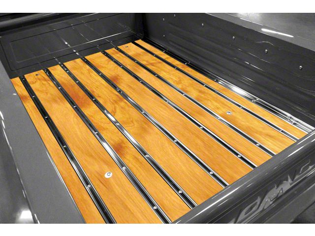 Bed-in-a-Box Floor Kit; Pre-Drilled; Flamed Birch Wood; Polished Stainless Hidden Fastener Bed Strips (28-31 Model AA)