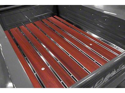 Bed-in-a-Box Floor Kit; Pre-Drilled; Paduak Wood; Polished Stainless Hidden Fastener Bed Strips (28-31 Model AA)