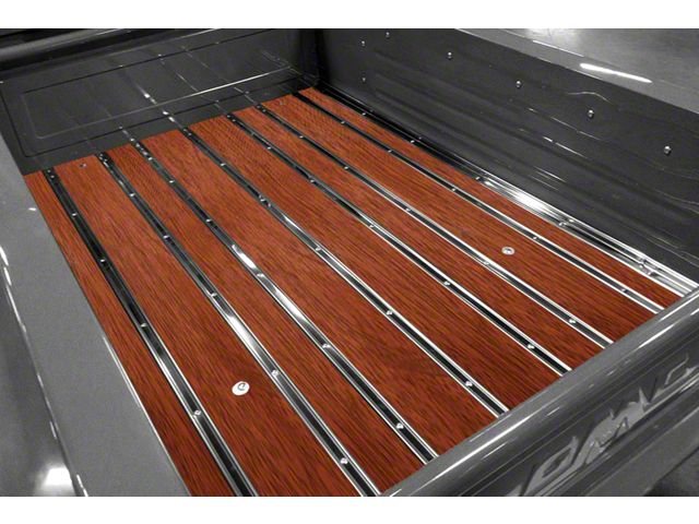 BedWood-X Floor Kit; Pre-Drilled; Brazilian Cherry Wood; HydroShine Finish; Polished Stainless Polished Stainless Punched Bed Strips (28-31 Model AA)