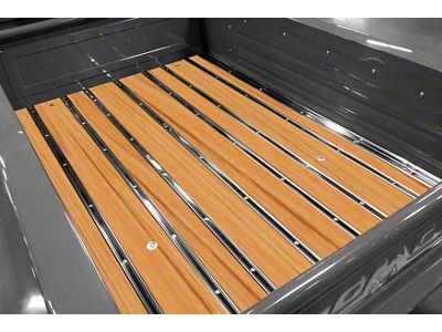 BedWood-X Floor Kit; Pre-Drilled; Cypress Wood; HydroSatin Finish; Polished Stainless Hidden Fastener Bed Strips (28-31 Model AA)