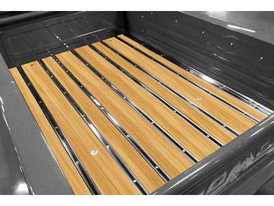 BedWood-X Floor Kit; Pre-Drilled; Hickory Wood; HydroSatin Finish; Polished Stainless Hidden Fastener Bed Strips (28-31 Model AA)