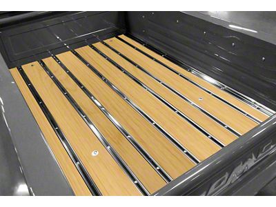 BedWood-X Floor Kit; Pre-Drilled; Pine Wood; HydroShine Finish; Polished Stainless Polished Stainless Punched Bed Strips (28-31 Model AA)