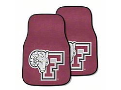 Carpet Front Floor Mats with Fordham University Ram Head Logo; Maroon (Universal; Some Adaptation May Be Required)