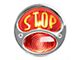 Doulamp Stop Script Tail Light; Polished Stainless Steel Housing; Red Lens; Passenger Side (28-31 Model A)