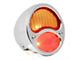 Doulamp Tail Light with License Plate Light; Polished Stainless Steel Housing; Amber/Red Lens; Driver Side (28-31 Model A)