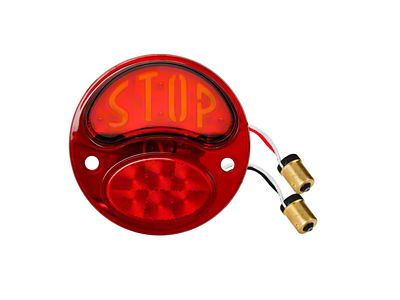 LED Stop Script Tail Light; Amber/Red Lens (28-31 Model A)