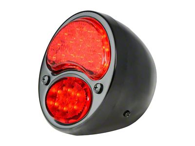 LED Tail Light; Black Housing; Red Lens; Passenger Side (28-31 Model A)