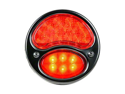 LED Tail Light with License Plate Light; Black Housing; Red Lens; Driver Side (28-31 Model A)