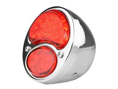 LED Tail Light; Stainless Steel Housing; Red Lens; Passenger Side (28-31 Model A)