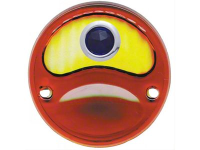 Tail Light Lens; Red and Amber with Blue Dot (28-31 Model A)