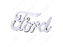 Vintage Ford Script Emblem; Chrome (Universal; Some Adaptation May Be Required)