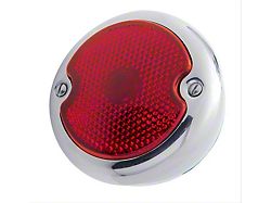 Tail Light; Stainless Steel Housing; Red Lens; Passenger Side (33-36 Ford Car, Ford Truck)