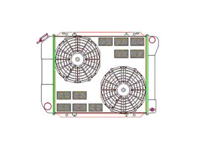 ComboUnit CrossFlow Radiator; 2-Row (1968 V8 LTD w/ Manual Transmission)