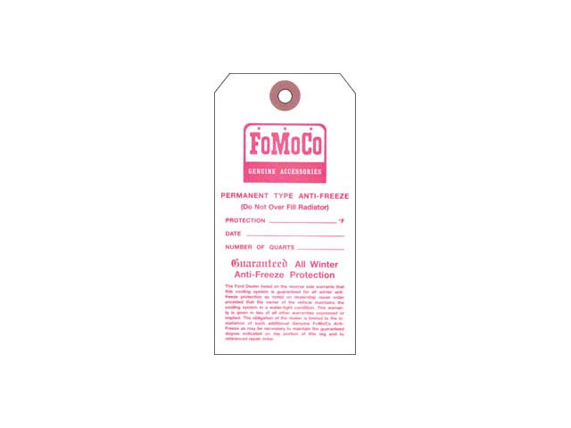 FoMoCo Antifreeze Tag