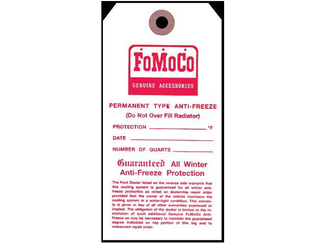 FOMOCO Antifreeze Tag - Comet & Meteor