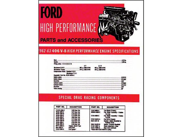 Ford 406 High-Performance Engine Parts and Accessories, 8 Pages