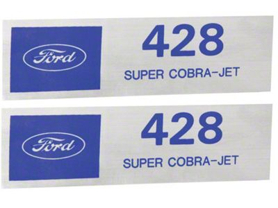 Ford 428 Super Cobra Jet Valve Cover Decals, Pair