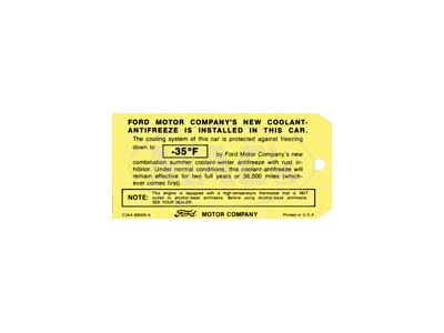 Ford Antifreeze Tag - Ford