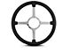 1966-1979 Ford Bronco 15 Inch Steering Wheel Polished Spokes, Black Leather Wrap