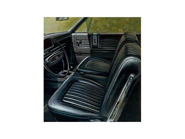 Ford Bucket Seat Upholstery, Set, Front & Rear, Vinyl, Convertible, Galaxie, 1968 (Convertible Models Only)