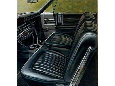 Ford Bucket Seat Upholstery, Set, Front & Rear, Vinyl, Convertible, Galaxie, 1968 (Convertible Models Only)