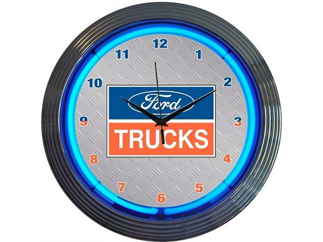Ford Clock, Blue Neon, Ford Trucks Design