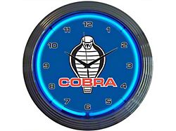 Ford Clock, Blue Neon, Snake With Cobra Lettering