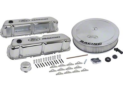 Engine Dress-Up Kit, Black Emblems, Chrome (60-70 Falcon; 61-64 Falcon Sedan Delivery)