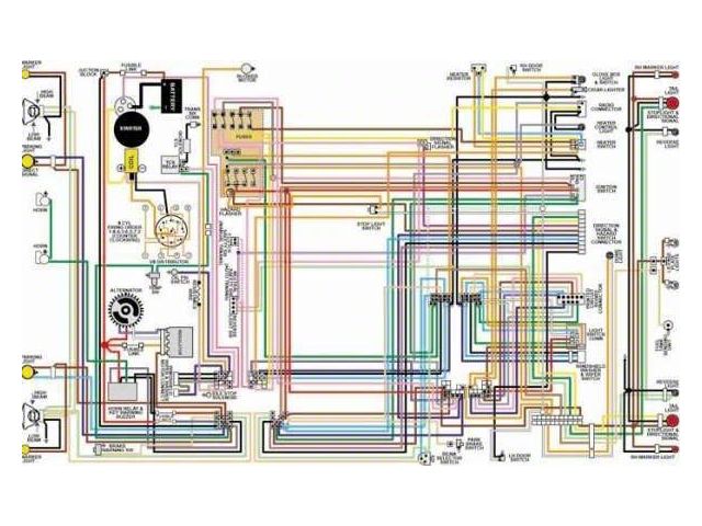 Ford Fairlane Color Laminated Wiring Diagram, 1962-1970