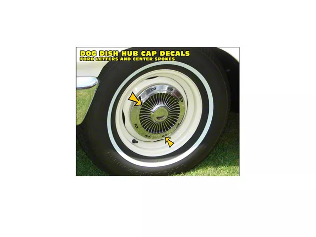 Ford Galaxie Dog Dish Hub Cap Decal Kit, 1963