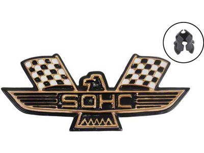 Ford Galaxie Fender Emblem, SOHC Bird, Black & Gold, 1962-1964