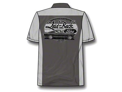 Ford Mustang Men's Mechanic Shirt, Halfway '65, Light Grey/Charcoal