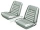 Ford Mustang Seat Cover Set - Front Buckets & Rear Bench - White L-2290 - Pony Interior - Embossed Running Horses On The Backrest - Fastback