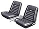 Ford Mustang Seat Cover Set - Front Buckets & Rear Bench - Black L-958 - Pony Interior - Embossed Running Horses On TheBackrest - Coupe