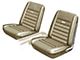Ford Mustang Seat Cover Set - Front Buckets & Rear Bench - Palomino L-2288 - Pony Interior - Embossed Running Horses OnThe Backrest - Fastback