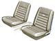 Ford Mustang Seat Covers - Front Buckets Only - Parchment L-2613 - Pony Interior - Embossed Running Horses On The Backrest - All Body Styles