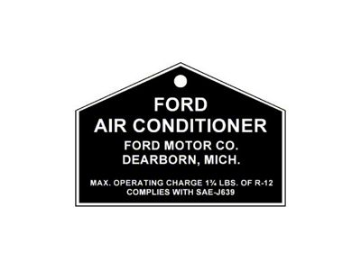 Ford Pickup Truck Air Conditioner Aluminum Tag