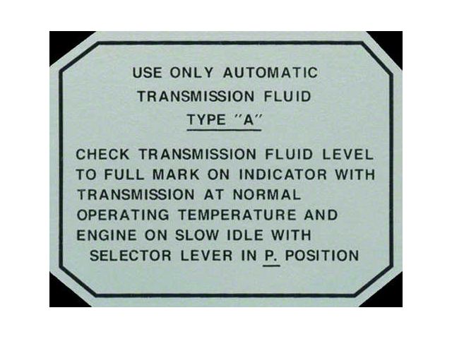Ford Pickup Truck Automatic Transmission Glove Box Decal