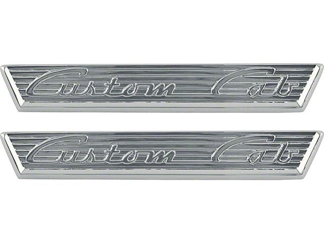 Ford Pickup Truck Door Emblems - Chrome - Custom Cab