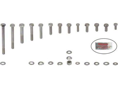 Ford Pickup Truck Engine Hardware Kit - Original Style - Stainless Steel - 351M V8 With Cast Valve Covers