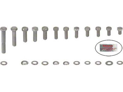 Ford Pickup Truck Engine Hardware Kit - Original Style - Stainless Steel - 352 Or 390 V8 With Cast Valve Covers