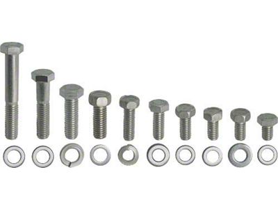 Ford Pickup Truck Engine Hardware Kit - Original Style - Stainless Steel - 352 Or 390 V8 With Stock Valve Covers