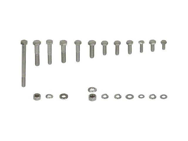 Ford Pickup Truck Engine Hardware Kit - Original Style - Stainless Steel - 460 V8 With Cast Valve Covers