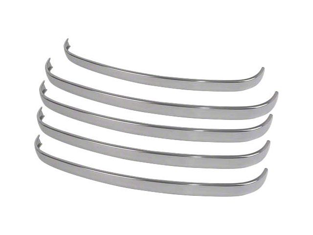 Ford Pickup Truck Grille Moulding Kit - Polished Stainless Steel - Without Crank Hole - 5 Pieces - F1, F2 & F3