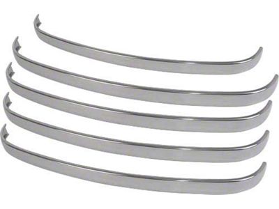 Ford Pickup Truck Grille Moulding Kit - Polished Stainless Steel - Without Crank Hole - 5 Pieces - F1, F2 & F3